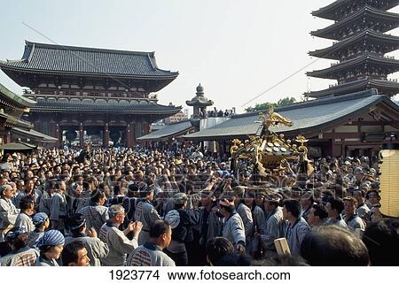 Picture - At Sensoji-Temple During Sanja Matsuri. Fotosearch