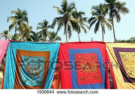 Picture - At world famous Anjuna Flea Market, held on Wednesdays on Anjuna Beach, Goa State, India, Asia. ÃƒÆ’Ã…Â . Fotosearch