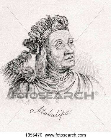 Stock Image - Atahualpa, Atahuallpa, Atabalipa, Or Atawallpa 1497-1533 Last Sovereign Emperor Of The Tahuantinsuyu Or The Inca Empire From The Book Crabbs Historical Dictionary Published 1825. Fotosearch