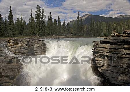 Stock Image - Athabasca Falls; Alberta Canada. Fotosearch