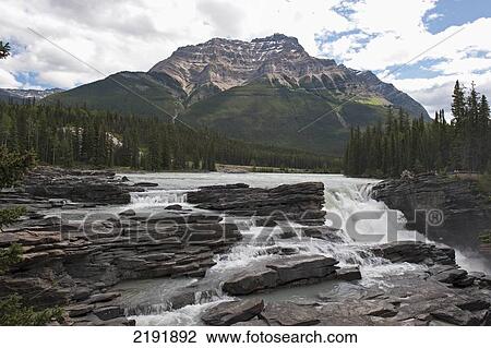 Stock Image - Athabasca Falls; Alberta Canada. Fotosearch