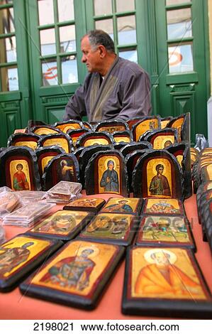 Stock Image - Athens, Greece Monastiraki Market. Fotosearch
