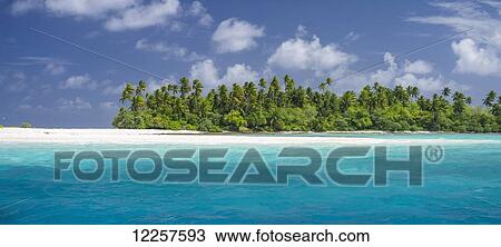 Stock Image - Atoll in the Kiribati Islands; Kiribati. Fotosearch