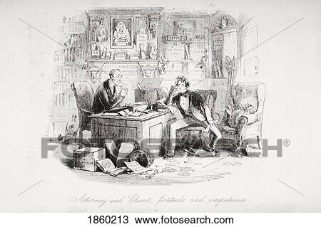 Attorney And Client, Fortitude And Impatience. Illustration By Phiz (Hablot Knight Browne) 1815-1882. From The Book Bleak House By Charles Dickens. Published London 1853. View Large Photo Image Stock Image - Attorney And Client, Fortitude And Impatience. Illustration By Phiz (Hablot Knight Browne) 1815-1882. From The Book Bleak House By Charles Dickens. Published London 1853.. Fotosearch