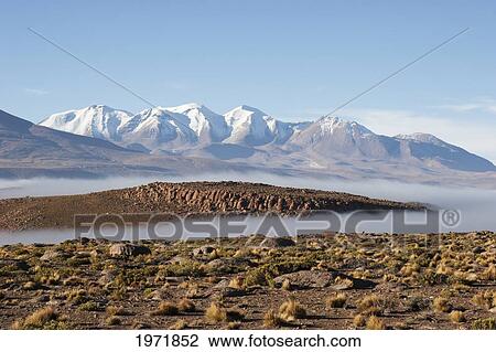 Aucanquilcha Volcano & Salar De Alconcha Salt Pan Covered By Fog, Antofagasta Region, Chile View Large Photo Image Stock Image - Aucanquilcha Volcano & Salar De Alconcha Salt Pan Covered By Fog, Antofagasta Region, Chile. Fotosearch