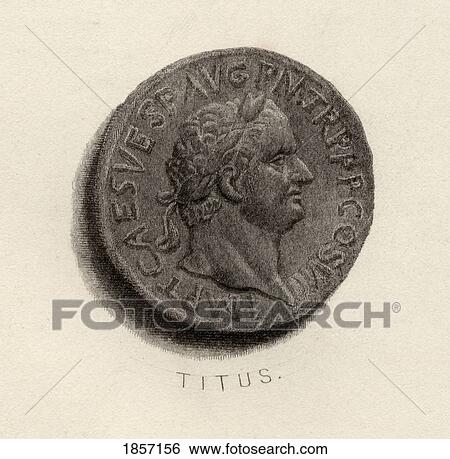 Stock Photograph - Aureus Coin From The Era Of Titus Flavius Vespasianus, A. D. 79-81. Roman Emperor.. Fotosearch