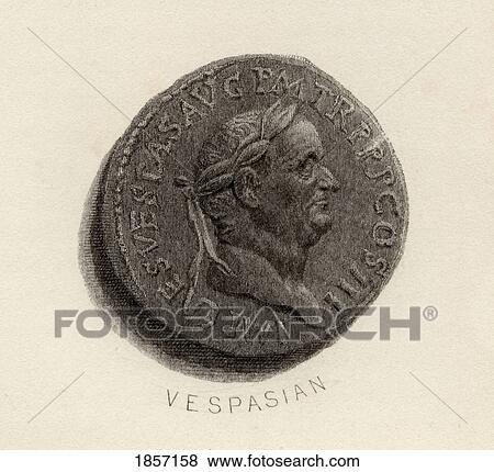 Stock Photo - Aureus Coin From The Era Of Vespasian, Titus Flavius Vespasianus, A. D. 9-A. D. 79. Roman Emperor A. D. 69-79.. Fotosearch