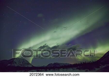 Aurora Borealis (Northern Lights) In The Yukon, Canada View Large Photo Image Picture - Aurora Borealis (Northern Lights) In The Yukon, Canada. Fotosearch