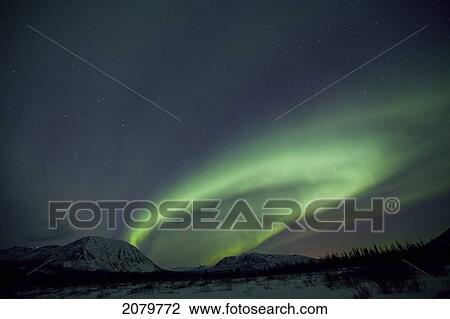 Aurora Borealis Or Northern Lights, Yukon. View Large Photo Image Stock Image - Aurora Borealis Or Northern Lights, Yukon.. Fotosearch