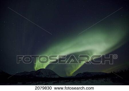 Stock Image - Aurora Borealis Or Northern Lights, Yukon.. Fotosearch