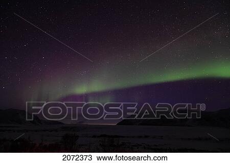 Aurora Borealis Over The Dempster Highway, Yukon, Canada View Large Photo Image Stock Image - Aurora Borealis Over The Dempster Highway, Yukon, Canada. Fotosearch