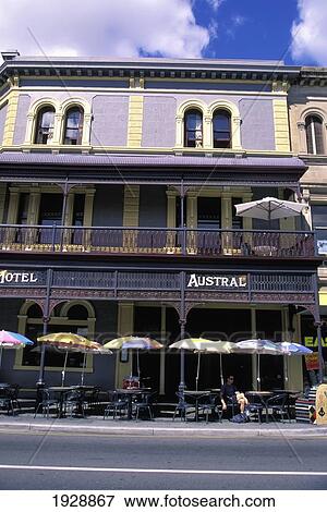Stock Photo - Austral Hotel Along Rundle Street. Fotosearch
