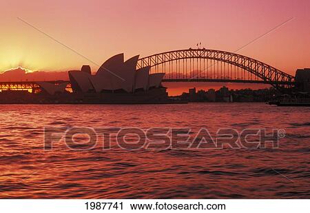 Australia, New South Wales, Opera House and Harbor Bridge at sunset; Sydney View Large Photo Image Stock Image - Australia, New South Wales, Opera House and Harbor Bridge at sunset; Sydney. Fotosearch