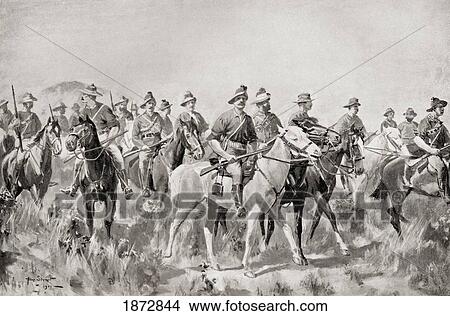 Australian Bushmen On The March During The Second Boer War. From South Africa And The Transvaal War, By Louis Creswicke, Published 1900. View Large Photo Image Picture - Australian Bushmen On The March During The Second Boer War. From South Africa And The Transvaal War, By Louis Creswicke, Published 1900.. Fotosearch