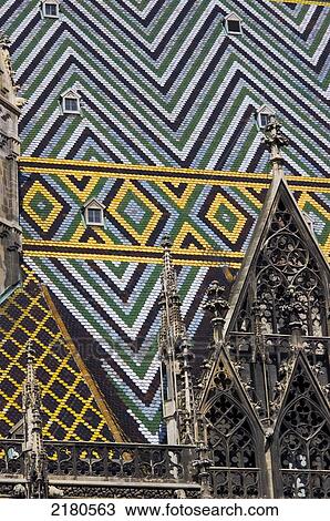 Stock Image - Austria, Vienna, Dom Roof. Fotosearch