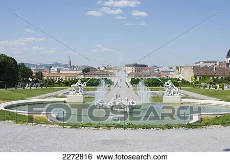 Austria, View of Lower Belvedere with fountain and statues; Vienna View Large Photo Image Stock Photograph - Austria, View of Lower Belvedere with fountain and statues; Vienna. Fotosearch