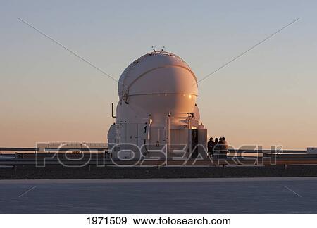 Stock Photo - Auxiliary Telescope Operated By The European Southern Observatory At Paranal At Sunset, Antofagasta Region, Chile. Fotosearch