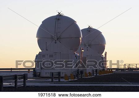 Stock Photo - Auxiliary Telescopes Operated By The European Southern Observatory At Paranal At Sunset, Antofagasta Region, Chile. Fotosearch