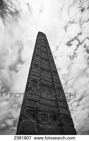 Stock Photo - Axumite stelae at The Church of Our Lady Mary of Zion; Axum, Tigray, Ethiopia. Fotosearch
