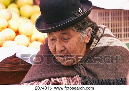 Stock Photography - Aymara Woman, La Paz, Bolivia. Fotosearch