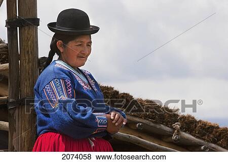 Aymara Woman On The Isla Del Sol In Titicaca Lake, La Paz Department, Bolivia View Large Photo Image Stock Photo - Aymara Woman On The Isla Del Sol In Titicaca Lake, La Paz Department, Bolivia. Fotosearch