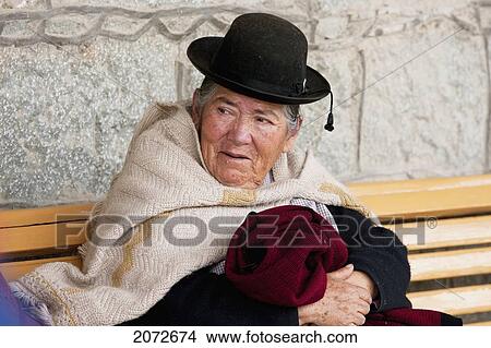 Picture - Aymara Woman, Oruro, Bolivia. Fotosearch
