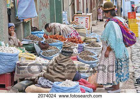 Aymara Woman Selling Spices At The Market, La Paz, Bolivia View Large Photo Image Picture - Aymara Woman Selling Spices At The Market, La Paz, Bolivia. Fotosearch