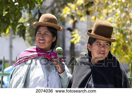 Stock Photograph - Aymara Women,, La Paz, Bolivia. Fotosearch