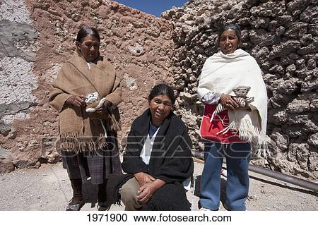 Stock Image - Aymara Women, Ollague, Antofagasta Region, Chile. Fotosearch