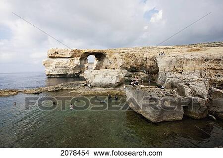 Azure Window, A Natural Rock Arch, Dwejra Bay, Gozo Island, Malta View Large Photo Image Picture - Azure Window, A Natural Rock Arch, Dwejra Bay, Gozo Island, Malta. Fotosearch