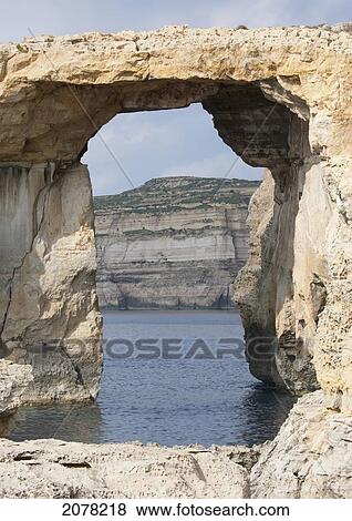 Stock Photo - Azure Window, A Natural Rock Arch, Dwejra Bay, Gozo Island, Malta. Fotosearch