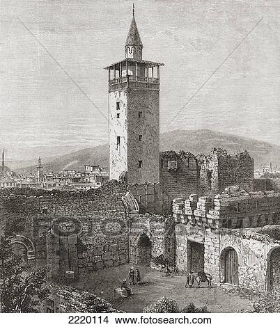 Bab Sharqi, The Eastern Gate, Damascus, Syria In The 19Th Century. From Pictures From Bible Lands Published C. 1890. View Large Photo Image Picture - Bab Sharqi, The Eastern Gate, Damascus, Syria In The 19Th Century. From Pictures From Bible Lands Published C. 1890.. Fotosearch