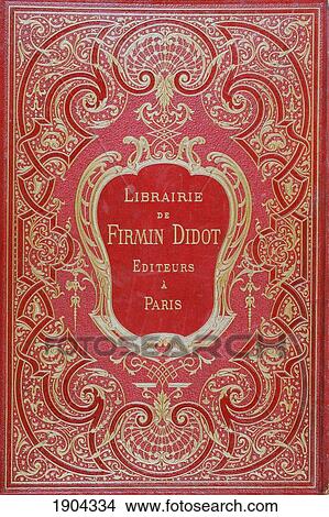 Picture - Back Cover Of A 19Th Century Book Published By Firmin Didot Of Paris.. Fotosearch