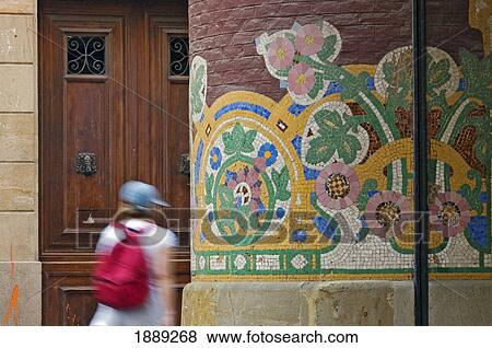 Backpacker Walking By Palau De La Musica Catana View Large Photo Image Stock Photo - Backpacker Walking By Palau De La Musica Catana. Fotosearch
