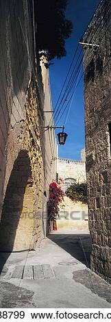 Backstreet Of Mdina View Large Photo Image Stock Photo - Backstreet Of Mdina. Fotosearch