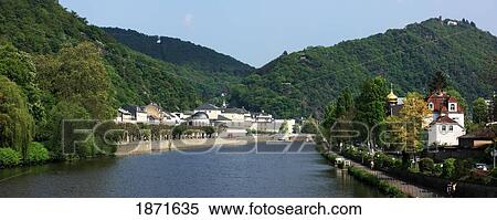Stock Photography - Bad Ems, Rheinland-Pfalz, Germany; The River Lahn. Fotosearch