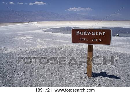Badwater Sign In Desert Below Sea Level View Large Photo Image Stock Image - Badwater Sign In Desert Below Sea Level. Fotosearch
