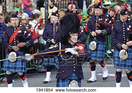 Bagpipes In A Marching Band For A Saint Patrick's Day Parade; Dublin Ireland View Large Photo Image Picture - Bagpipes In A Marching Band For A Saint Patrick's Day Parade; Dublin Ireland. Fotosearch