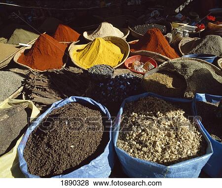 Bags Of Spices In Main Market View Large Photo Image Stock Photo - Bags Of Spices In Main Market. Fotosearch