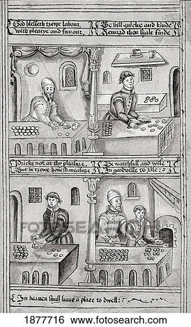 Stock Photograph - Bakers Of York, 1595 To 1596. Ordinances Of Their Guild. From The Book Short History Of The English People By J. R. Green, Published London 1893.. Fotosearch