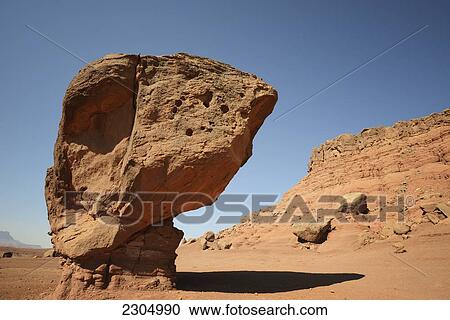 Stock Image - Balanced Rock In Glen Canyon National Recreation Area; Arizona Usa. Fotosearch