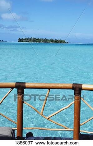 Stock Photo - Balcony Overlooking Sea And Neighboring Island. Fotosearch