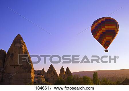 Stock Photo - Balloons Over Goreme Valley; Cappadocia. Fotosearch