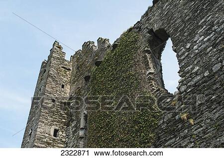 Stock Image - Ballycarbery Castle on Ring of Kerry; Cahersiveen, Iveragh Peninsula, County Kerry, Ireland, UK. Fotosearch