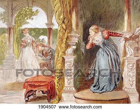 Stock Photo - Balthazar Sings In Much Ado About Nothing, Act Ii, Scene Iii, By William Shakespeare. Sigh No More, Ladies, Sigh No More. Drawn By Sir John Gilbert. From The Illustrated Library Shakspeare, Published London 1890.. Fotosearch