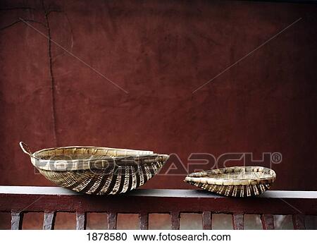 Stock Image - Bamboo Baskets, Chengdu. Fotosearch