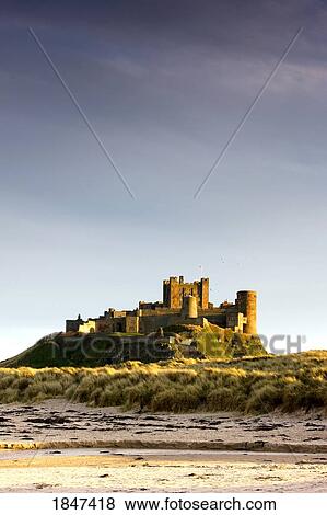 Bamburgh Castle; Bamborough, Northumberland, England, Uk View Large Photo Image Stock Photo - Bamburgh Castle; Bamborough, Northumberland, England, Uk. Fotosearch