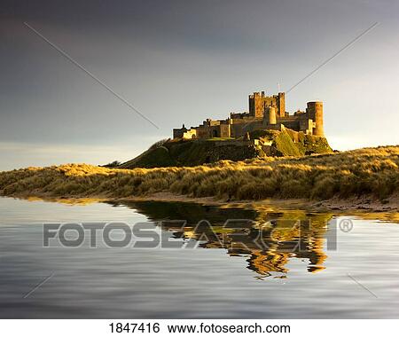 Stock Photograph - Bamburgh Castle; Bamborough, Northumberland, England, Uk. Fotosearch