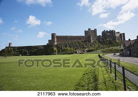 Stock Image - Bamburgh Castle; Bamburgh Northumberland England. Fotosearch