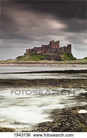 Stock Photograph - Bamburgh Castle; Bamburgh Northumberland England. Fotosearch